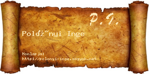 Polónyi Inge névjegykártya